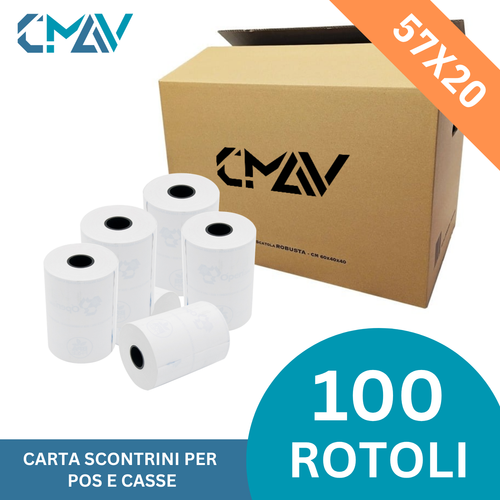 Rotolini Pos 50 ROTOLI TERMICI MM 57x35 METRI CARTA DI ALTA QUALITA' - REGISTRATORI DI CASSA Carta Pos - Foto 13