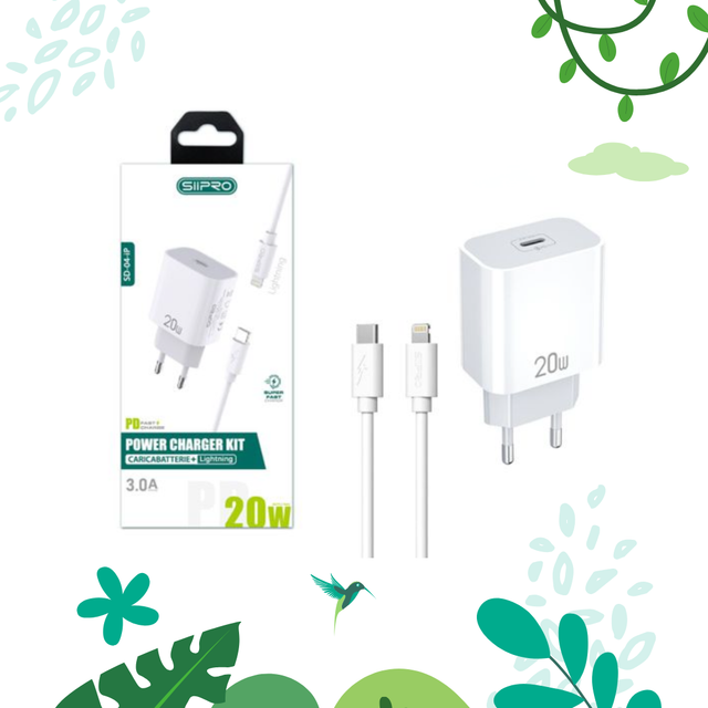 Alimentatore usb C 20w + cavo